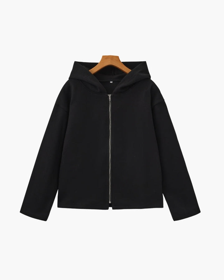 Women's Wool Hooded Zip Coat