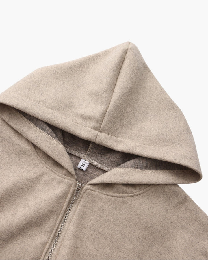 Women's Wool Hooded Zip Coat