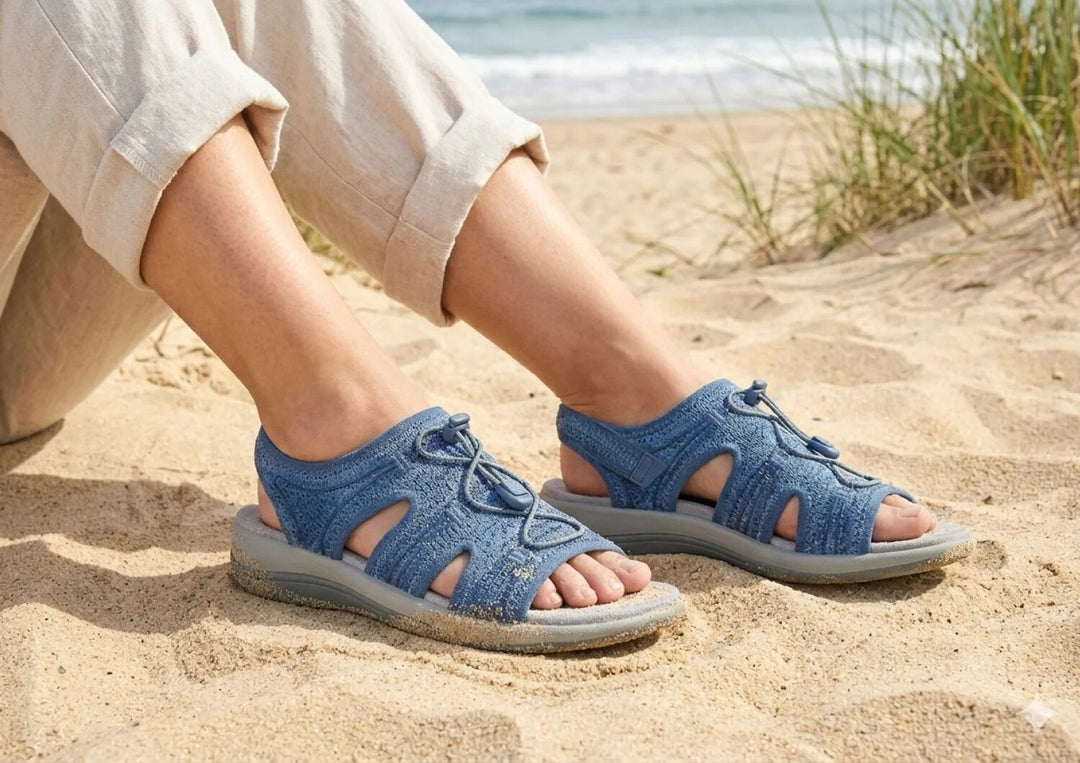Maui - Women's Stretch Fabric Sandals with Heel Strap - photo 13