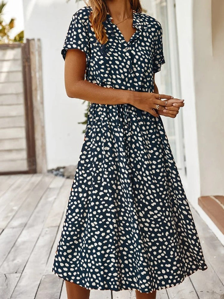 Maya - Women's Vintage Midi Dress with Mid Sleeves - photo 10