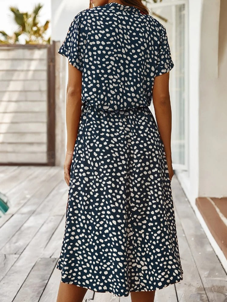 Maya - Women's Vintage Midi Dress with Mid Sleeves - photo 13