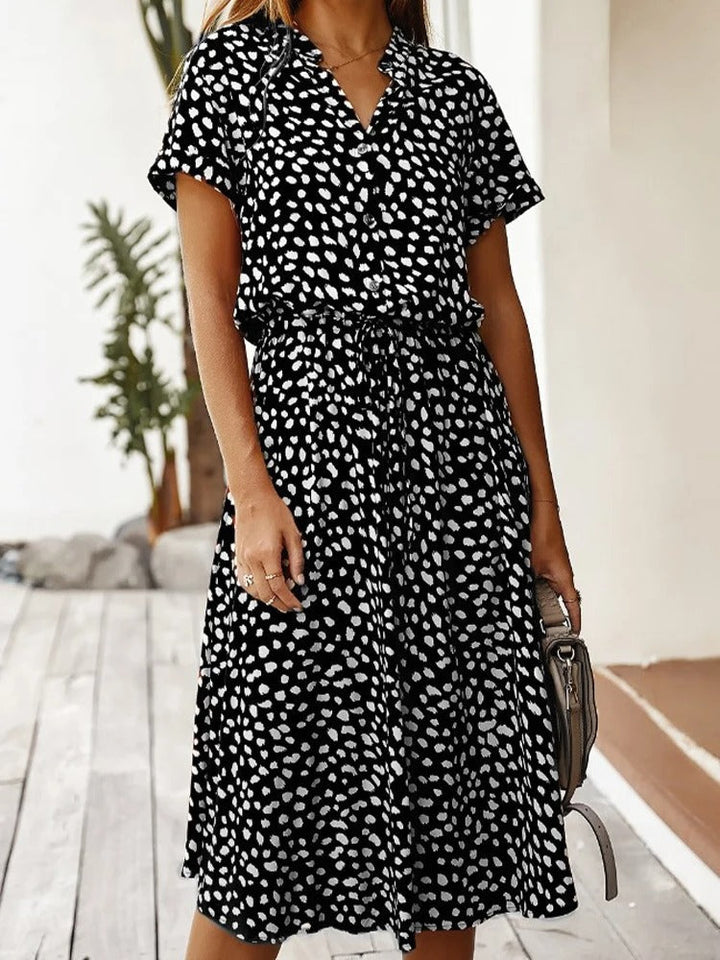 Maya - Women's Vintage Midi Dress with Mid Sleeves - photo 14