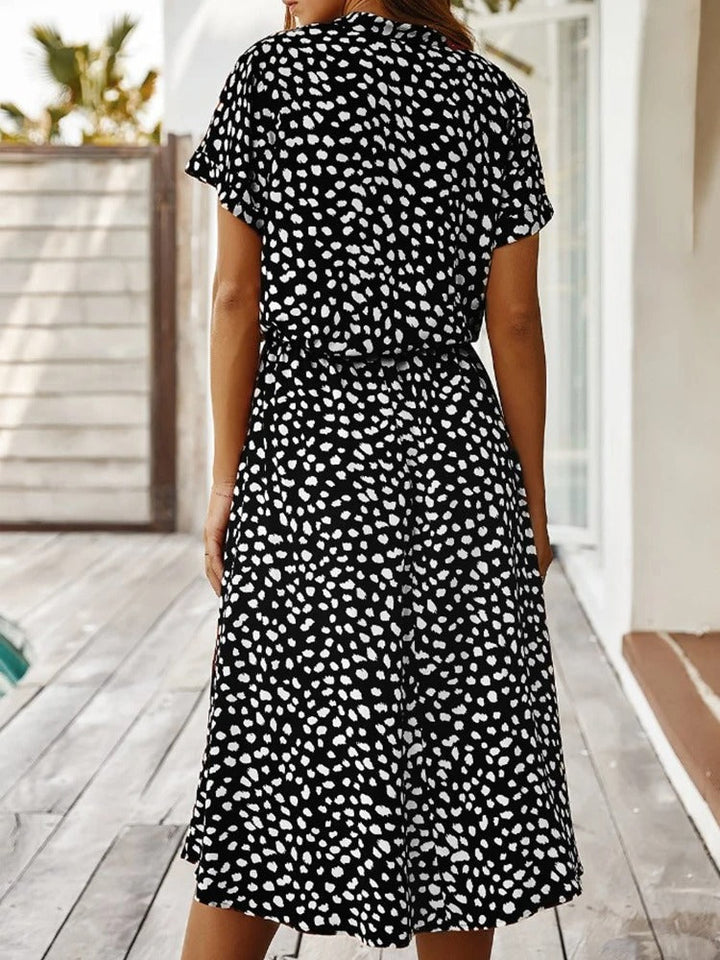 Maya - Women's Vintage Midi Dress with Mid Sleeves - photo 17