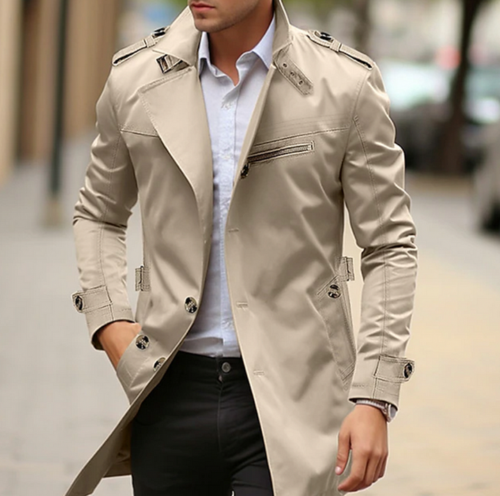Men's Button-Front Belted Trench Coat - photo 1