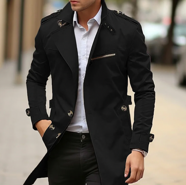 Men's Button-Front Belted Trench Coat - photo 2