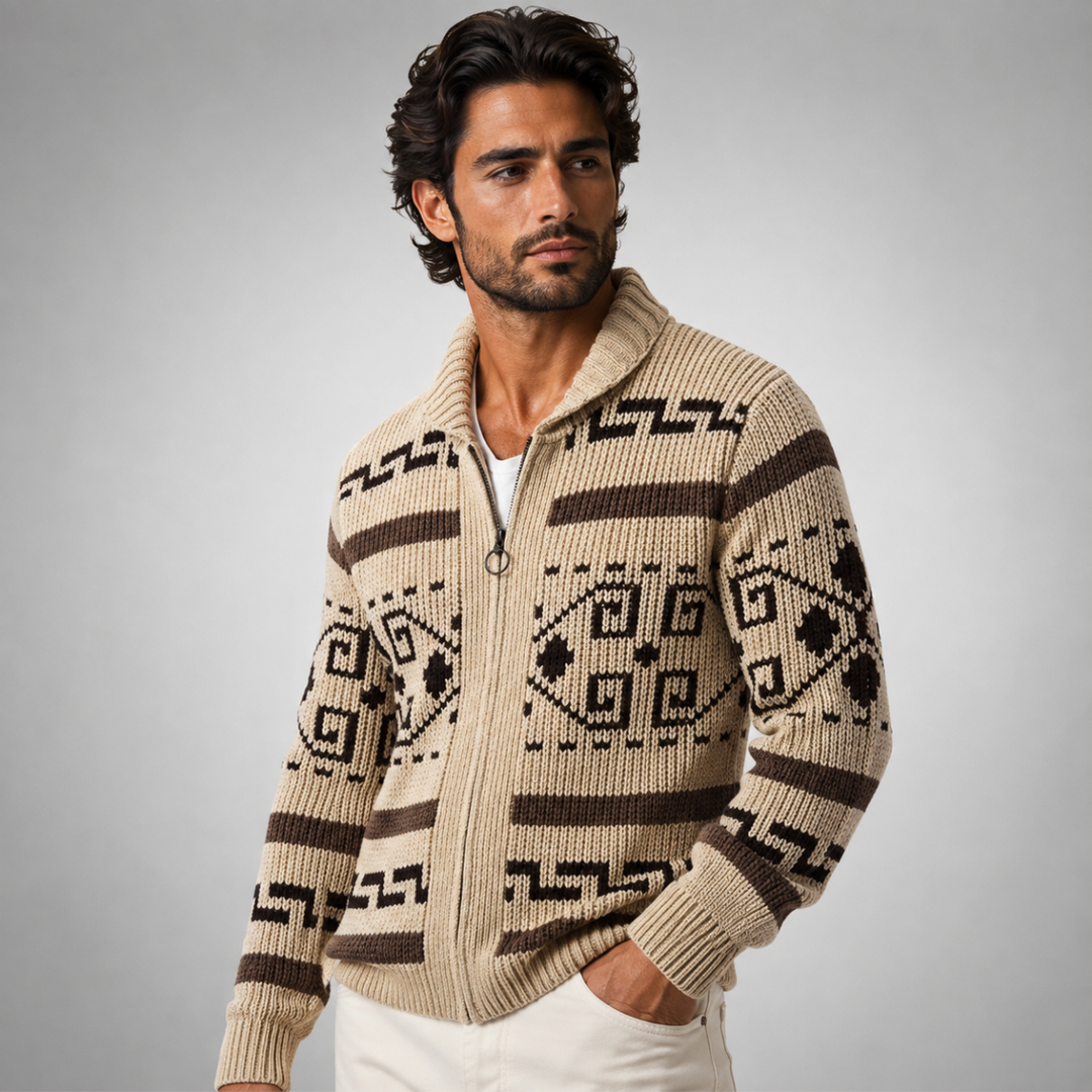 Men's Button-up Knit Cashmere Shawl Collar Cardigan - photo 2