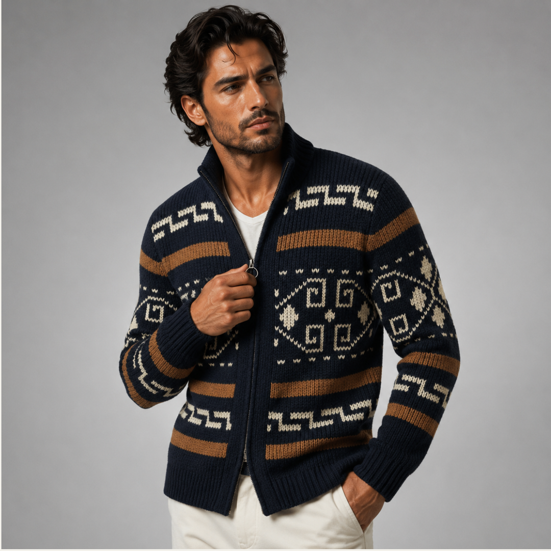 Men's Button-up Knit Cashmere Shawl Collar Cardigan - photo 5