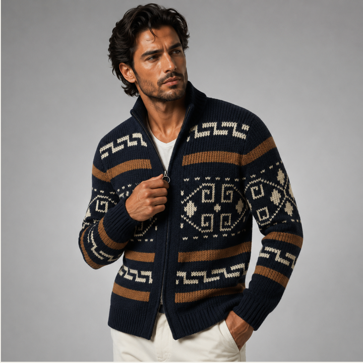 Men's Button-up Knit Cashmere Shawl Collar Cardigan - photo 5