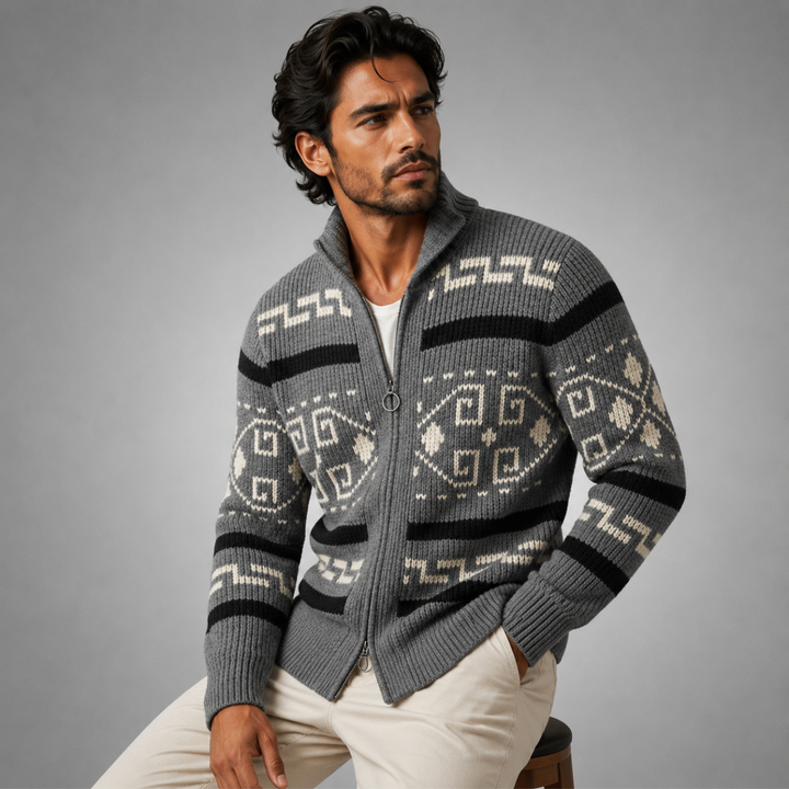 Men's Button-up Knit Cashmere Shawl Collar Cardigan - photo 7