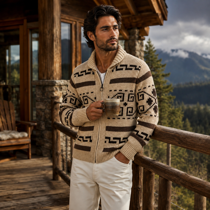 Men's Button-up Knit Cashmere Shawl Collar Cardigan - photo 8