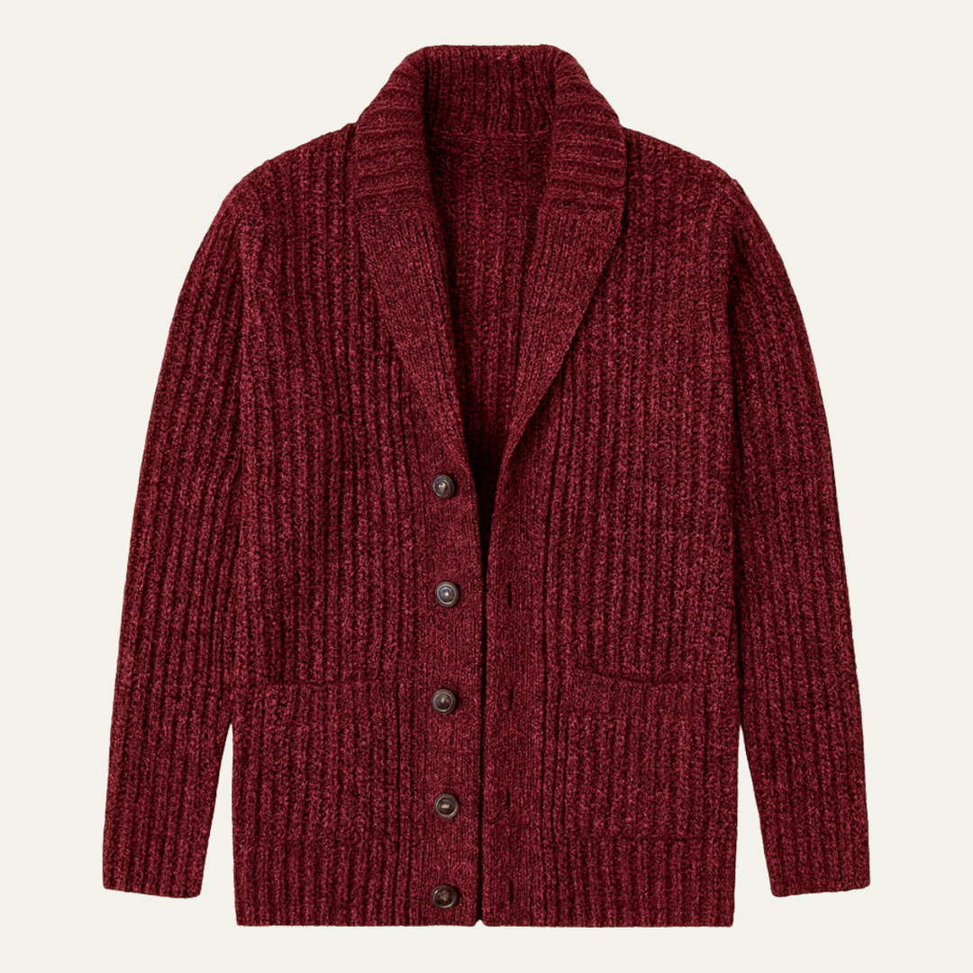 Men's Chunky Knit Shawl Collar Cardigan - photo 1