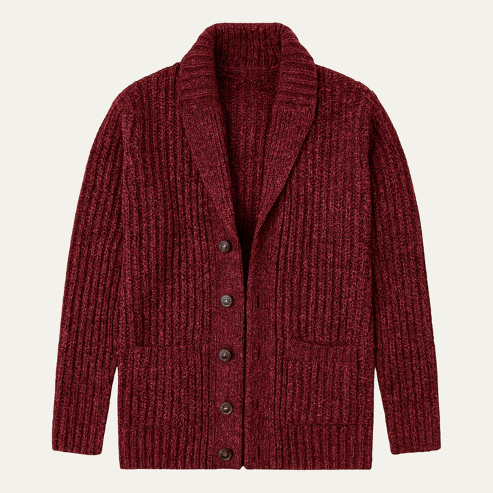 Men's Chunky Knit Shawl Collar Cardigan - photo 1