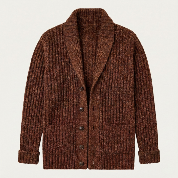 Men's Chunky Knit Shawl Collar Cardigan - photo 3
