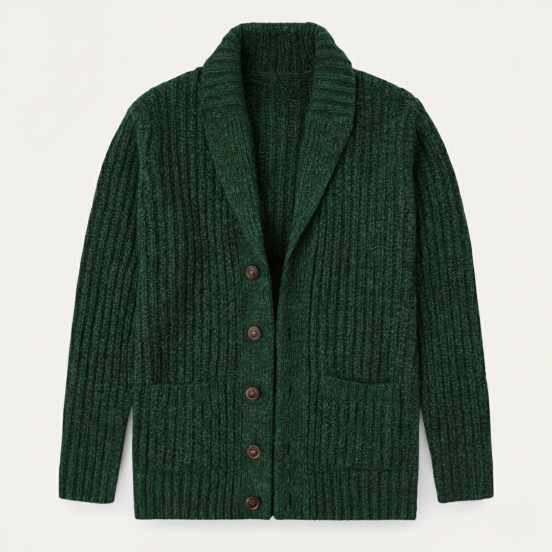 Men's Chunky Knit Shawl Collar Cardigan - photo 5