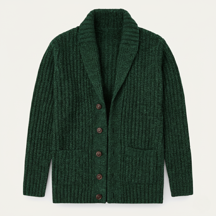 Men's Chunky Knit Shawl Collar Cardigan - photo 5