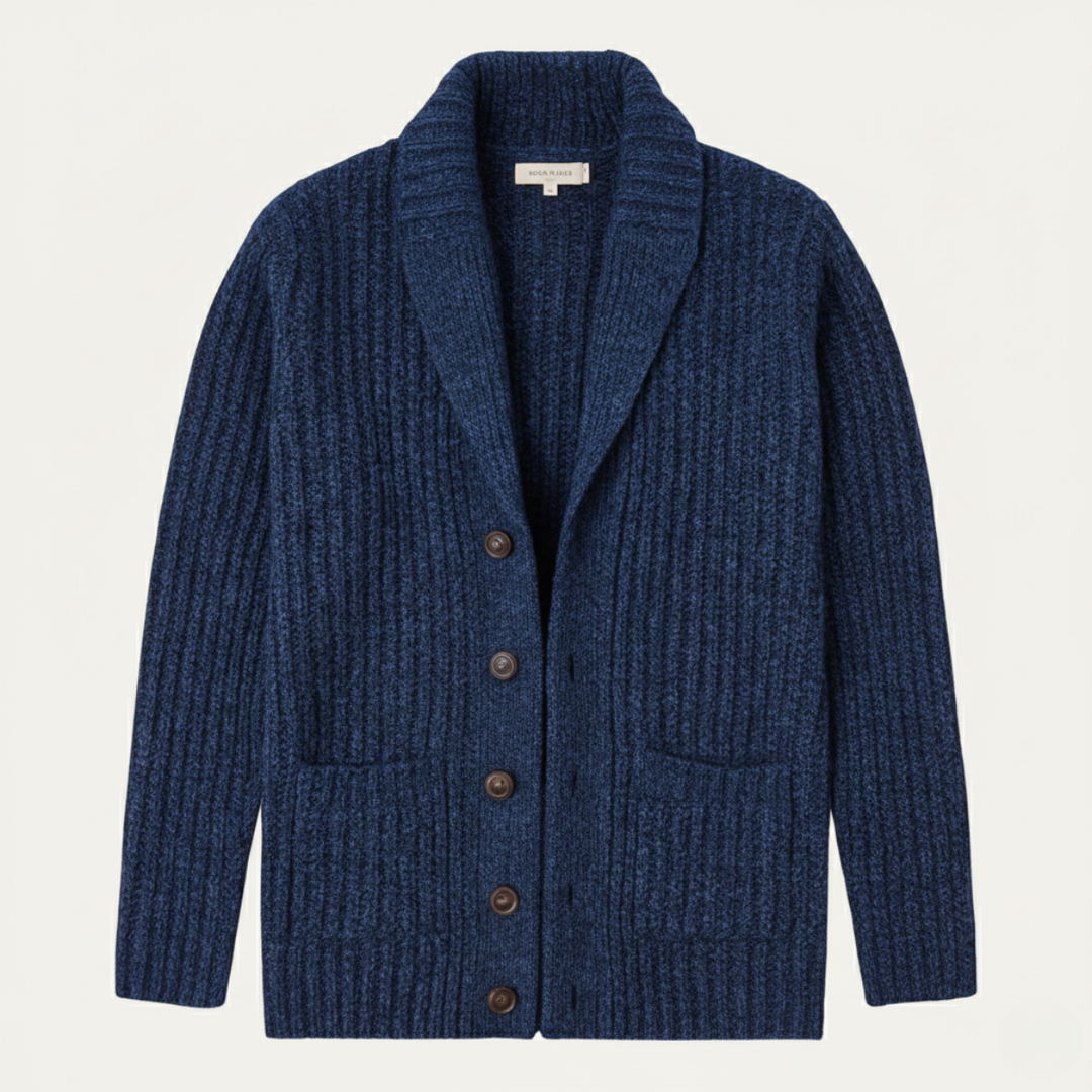Men's Chunky Knit Shawl Collar Cardigan - photo 7