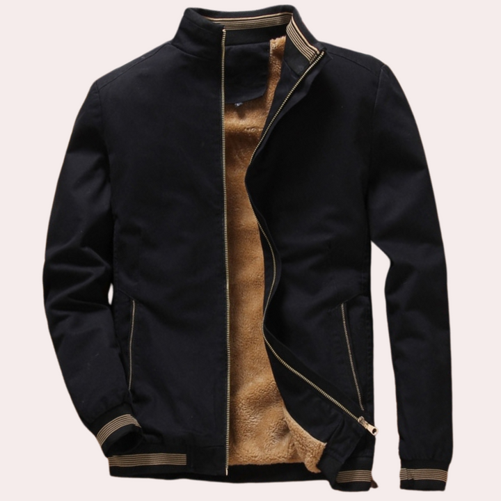Men's Zip-Front Jacket with Stand Collar and Lined Body - photo 1