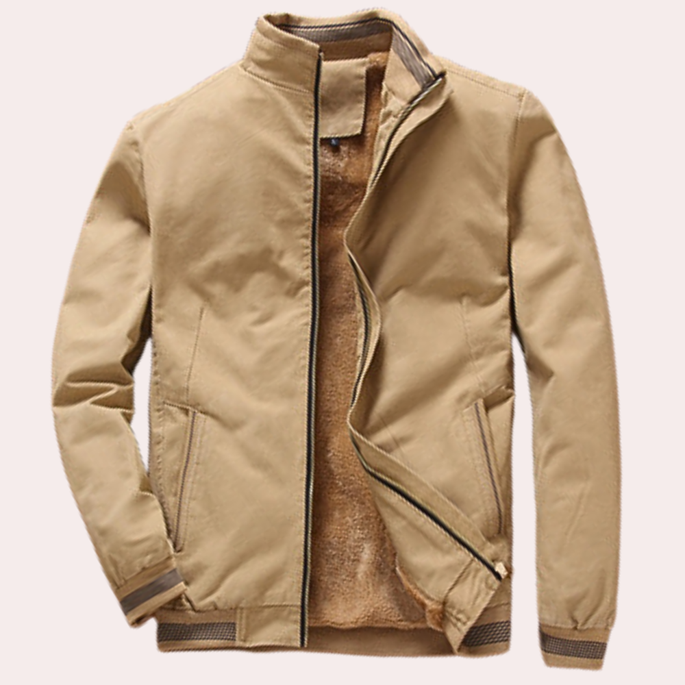 Men's Zip-Front Jacket with Stand Collar and Lined Body - photo 2