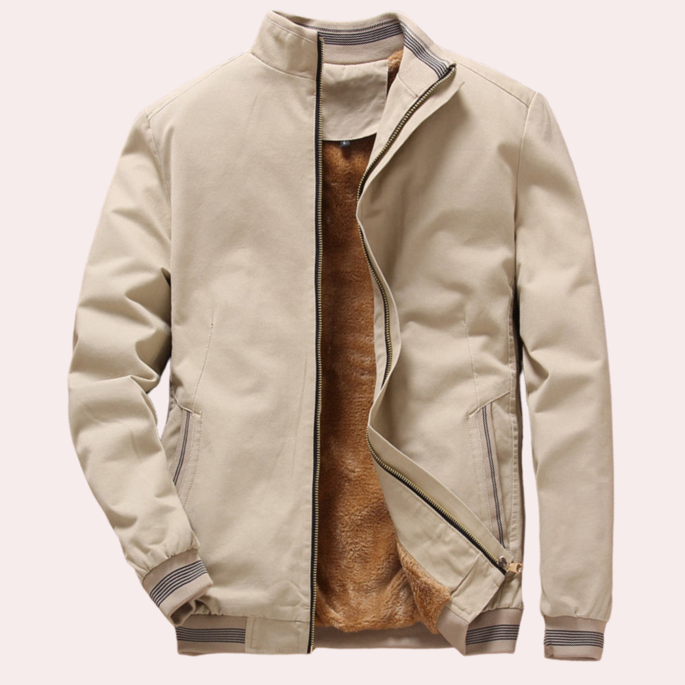 Men's Zip-Front Jacket with Stand Collar and Lined Body - photo 3