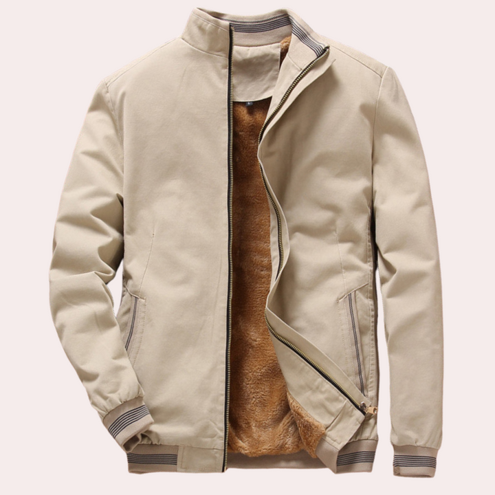 Men's Zip-Front Jacket with Stand Collar and Lined Body - photo 3