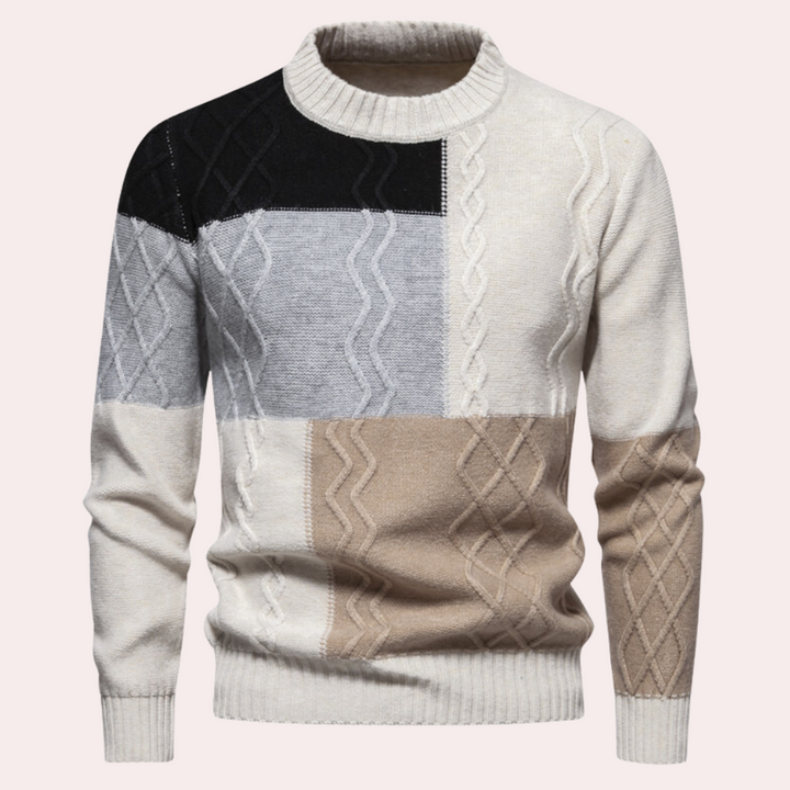 Men's Colour Block Knitted Jumper - photo 1