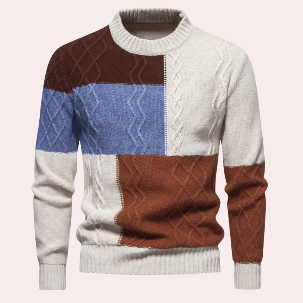 Men's Colour Block Knitted Jumper - photo 4