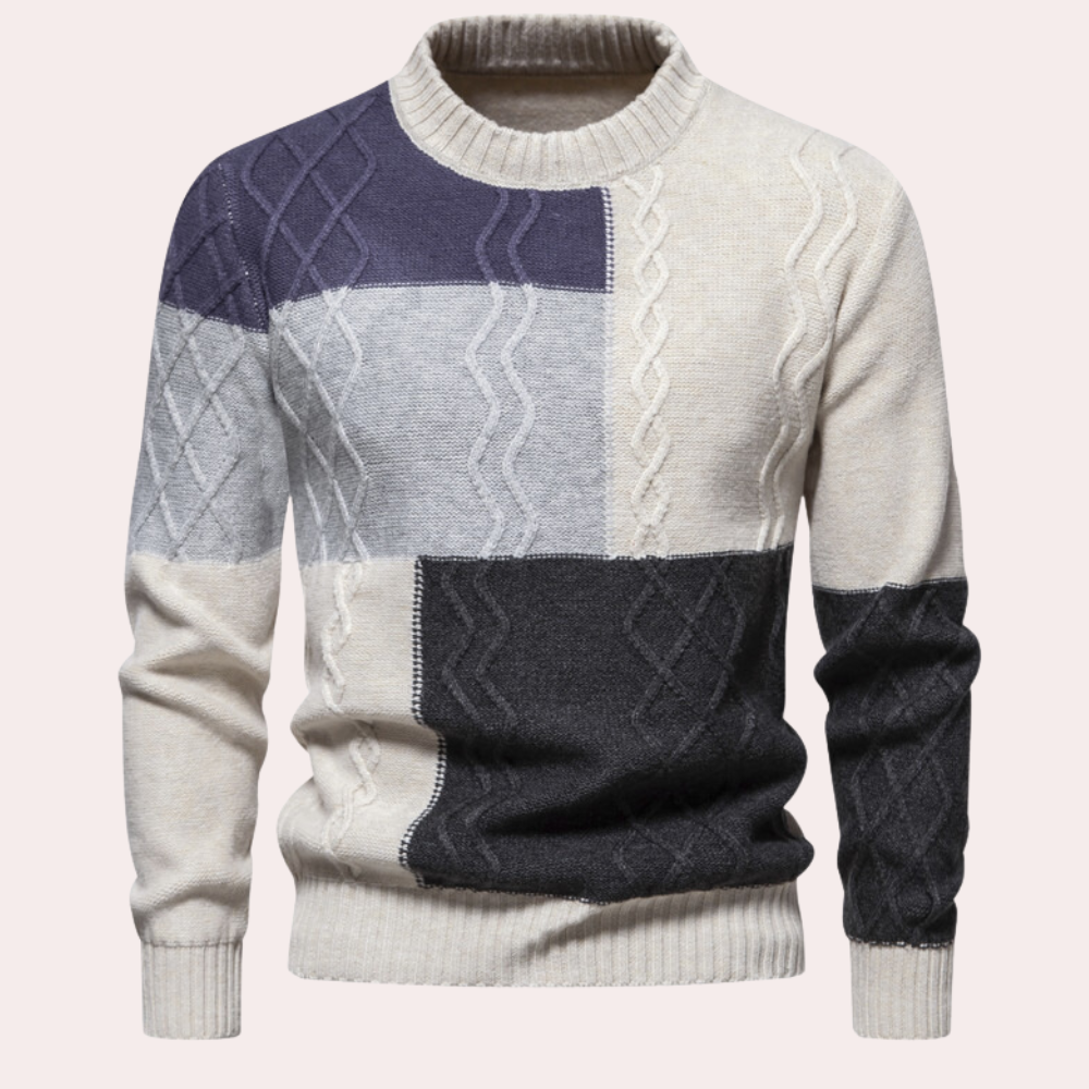 Men's Colour Block Knitted Jumper - photo 5