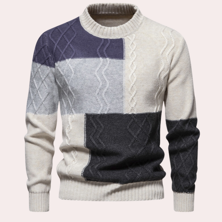 Men's Colour Block Knitted Jumper - photo 5
