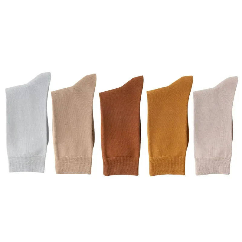 Men's Ribbed Crew Socks - 5 Pack - Desert Sand