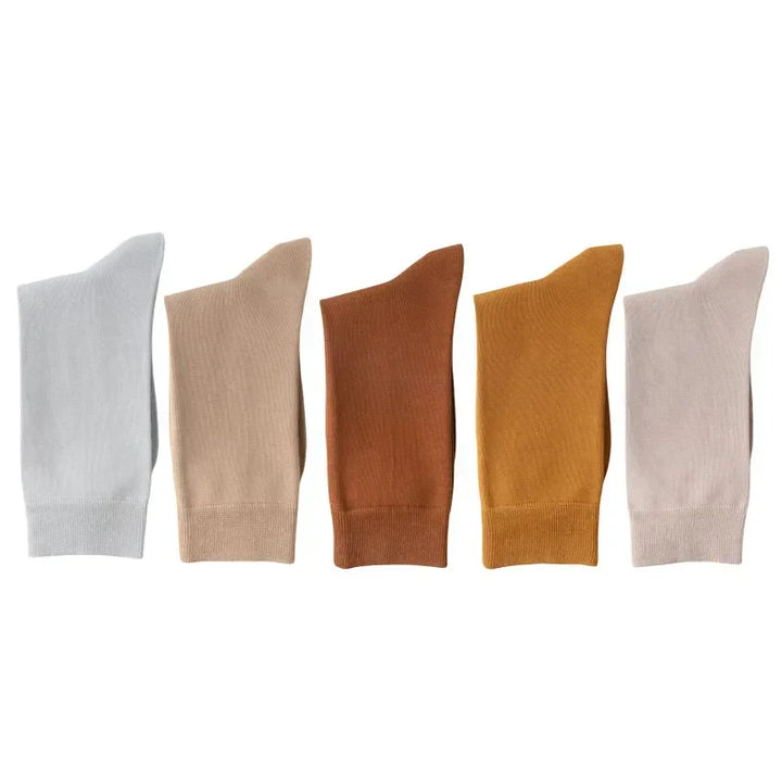 Men's Ribbed Crew Socks - 5 Pack - Desert Sand