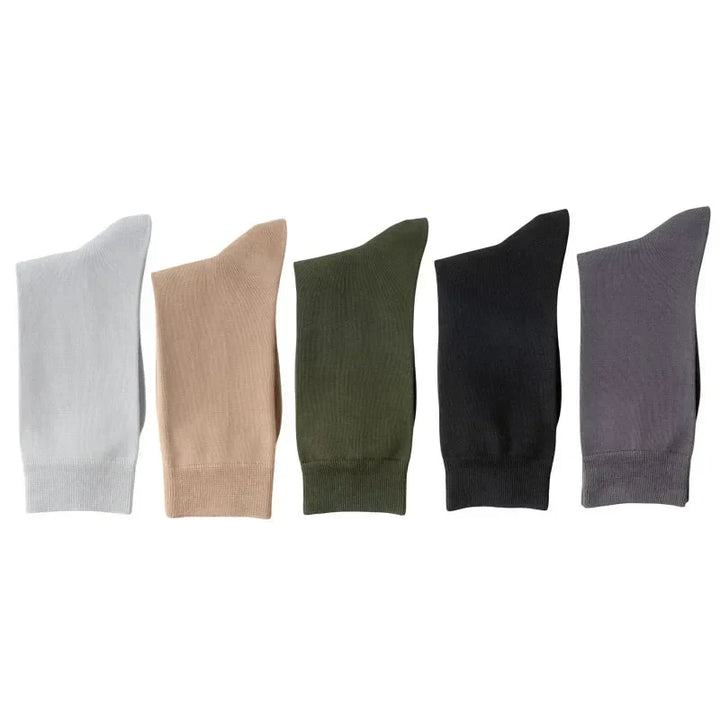 Men's Ribbed Crew Socks - 5 Pack - Harbor Mist