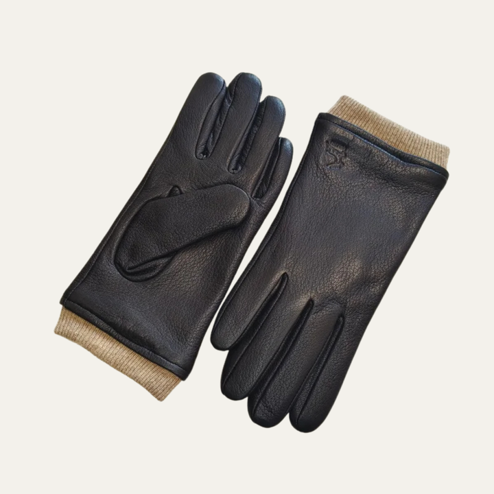 Men's Faux Leather Wool Lined Winter Driving Gloves - photo 1