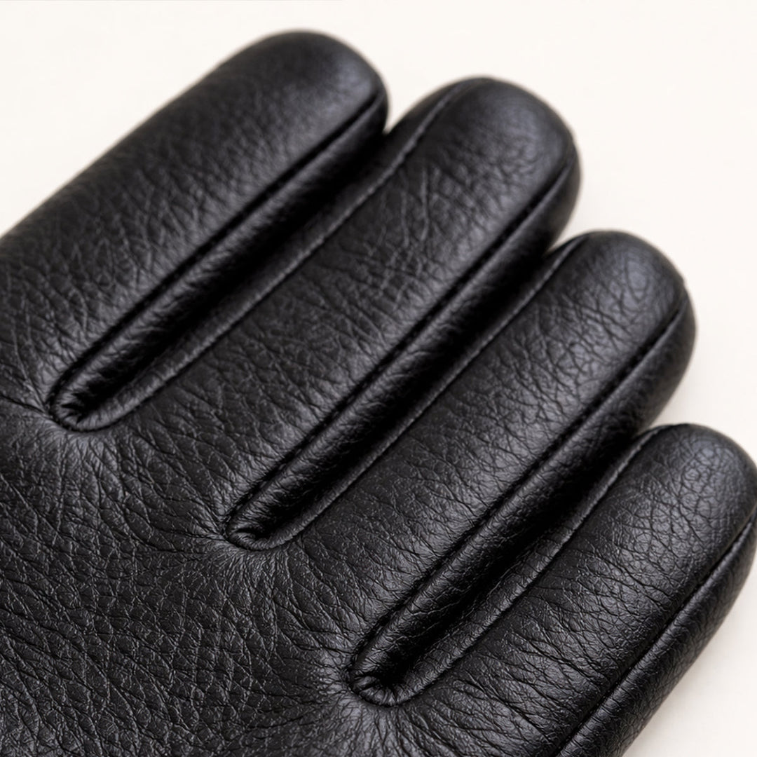 Men's Faux Leather Wool Lined Winter Driving Gloves - photo 3