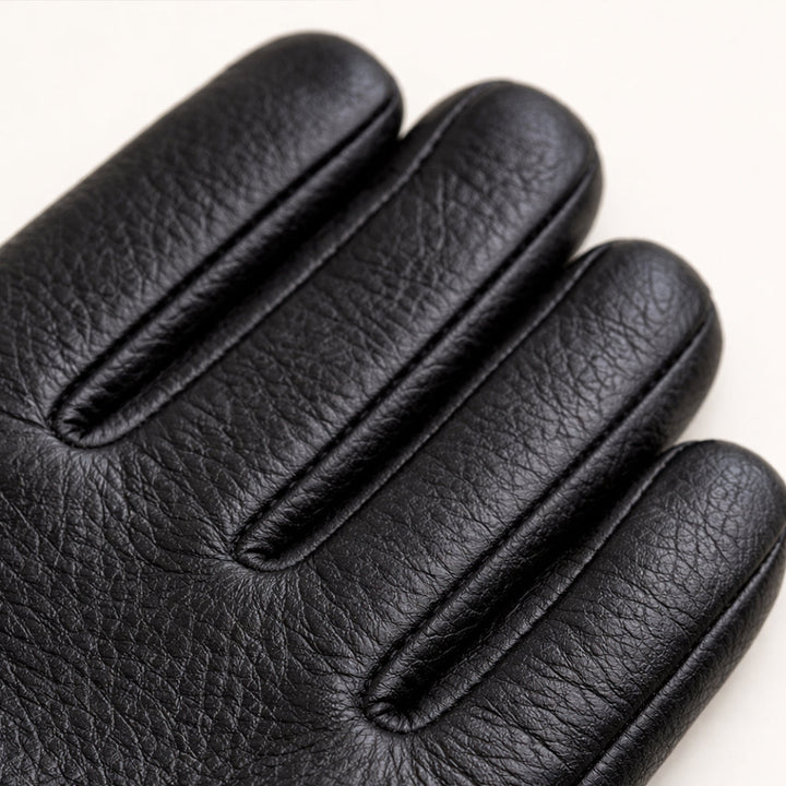 Men's Faux Leather Wool Lined Winter Driving Gloves - photo 3