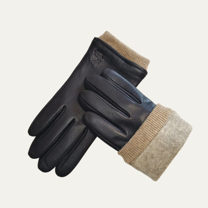 Men's Faux Leather Wool Lined Winter Driving Gloves - photo 5