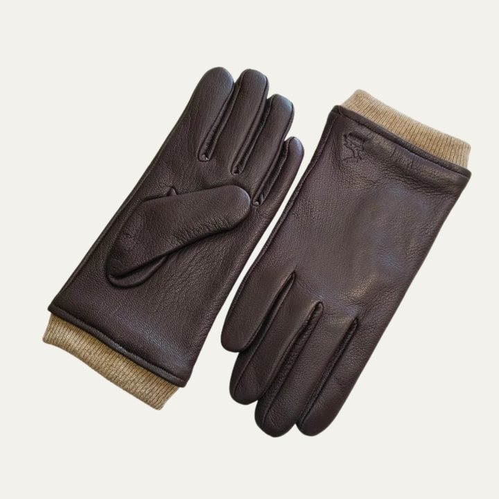 Men's Faux Leather Wool Lined Winter Driving Gloves - photo 6