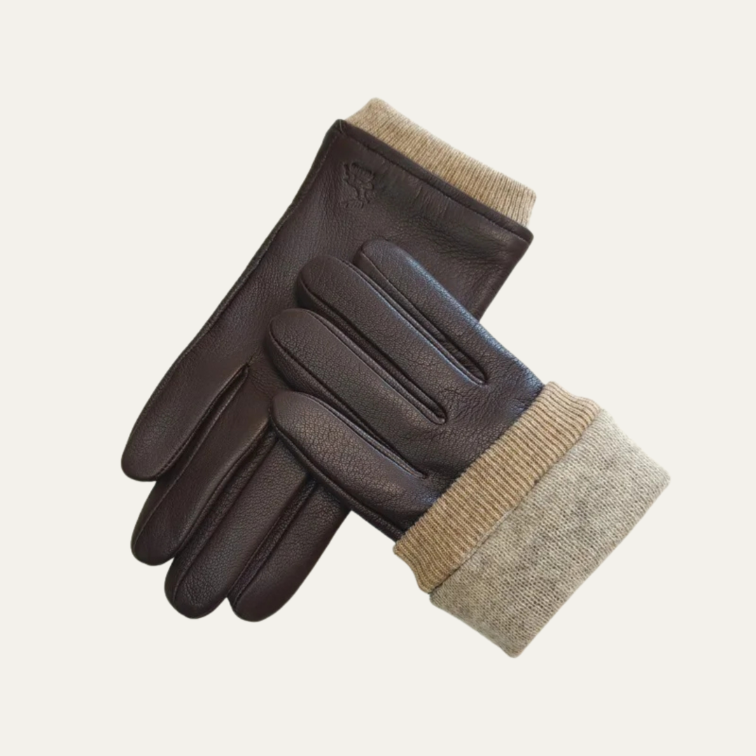 Men's Faux Leather Wool Lined Winter Driving Gloves - photo 8