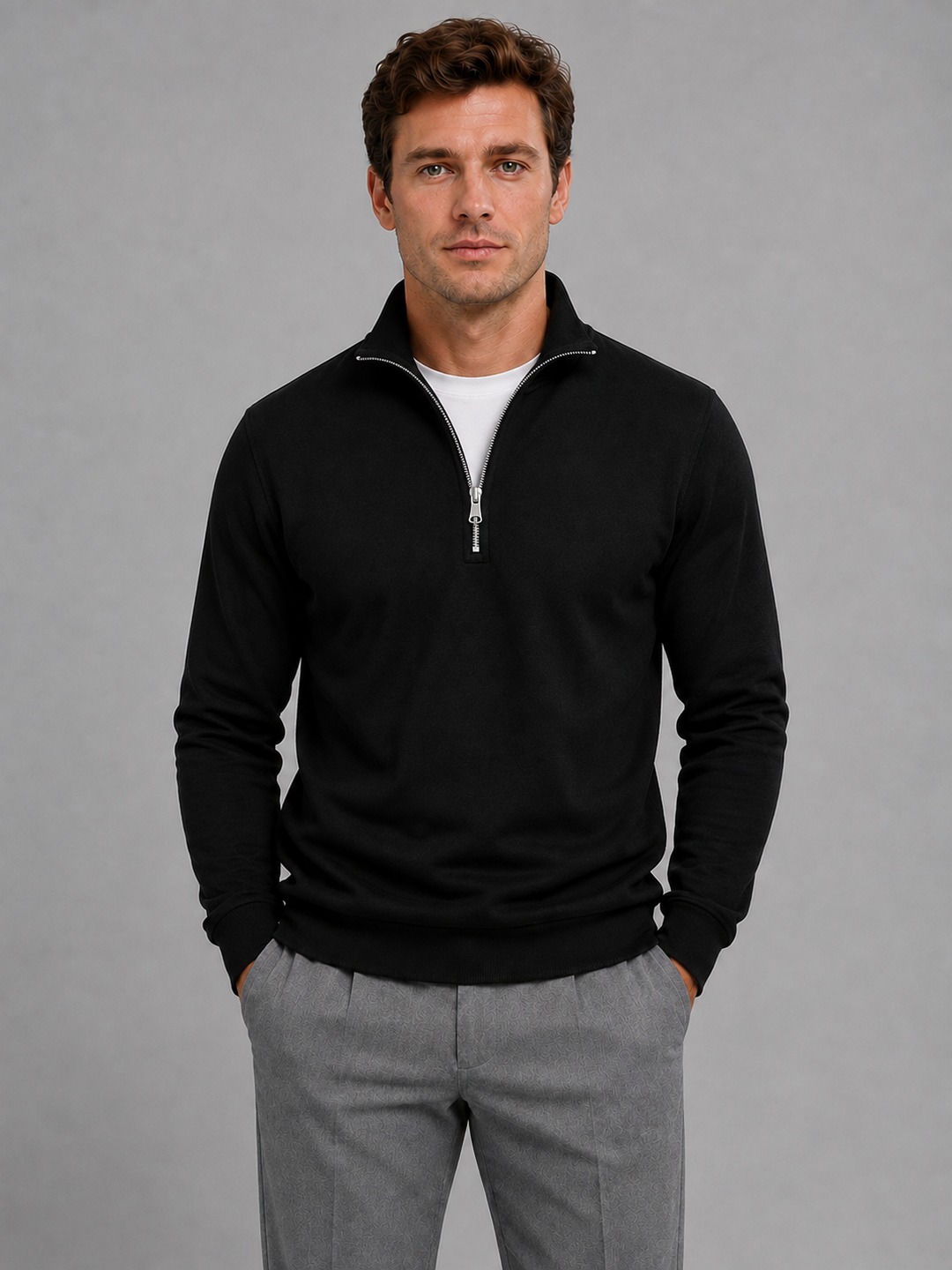Men's Half-Zip High Neck Sweatshirt - photo 1
