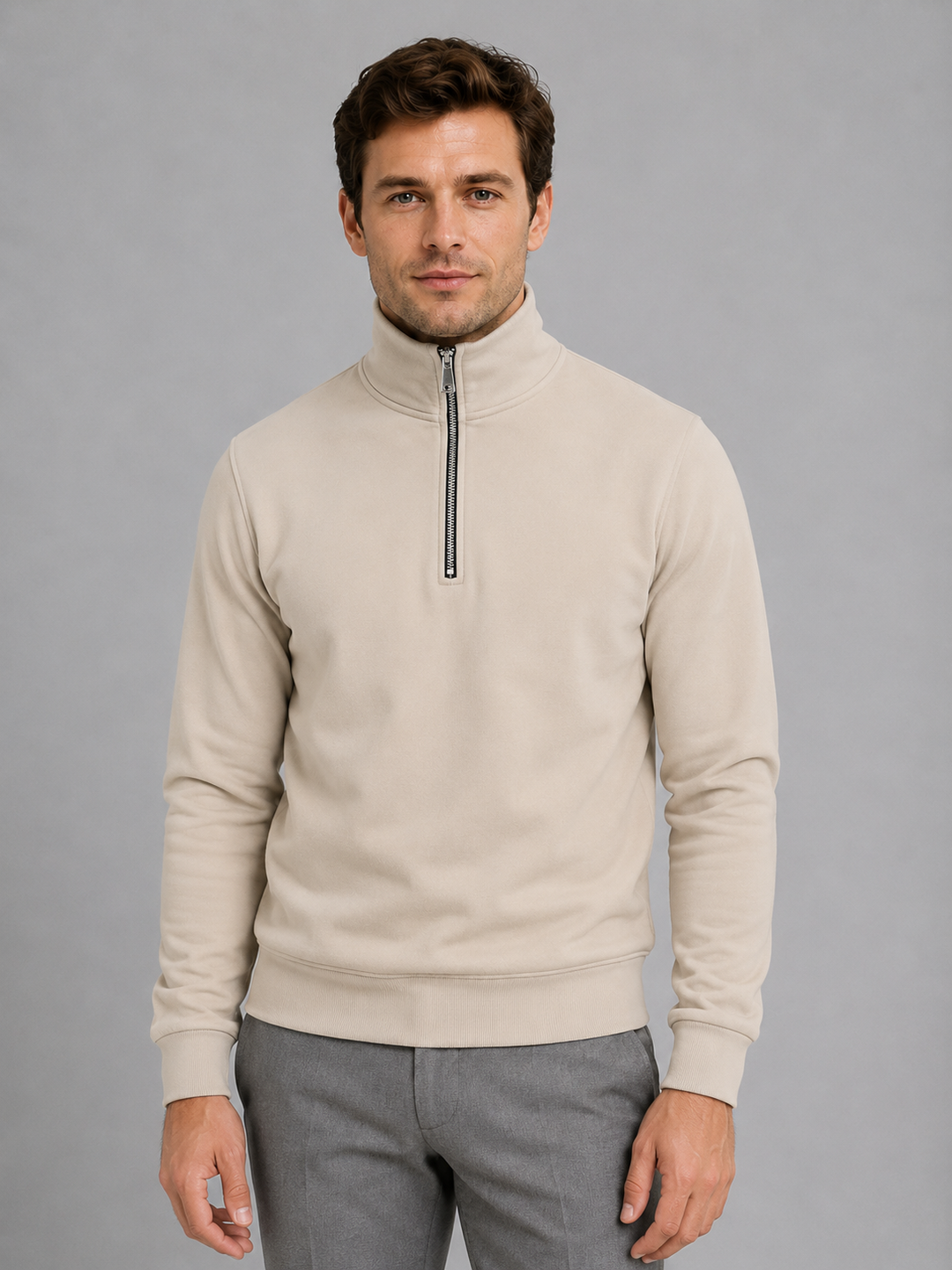Men's Half-Zip High Neck Sweatshirt - photo 6