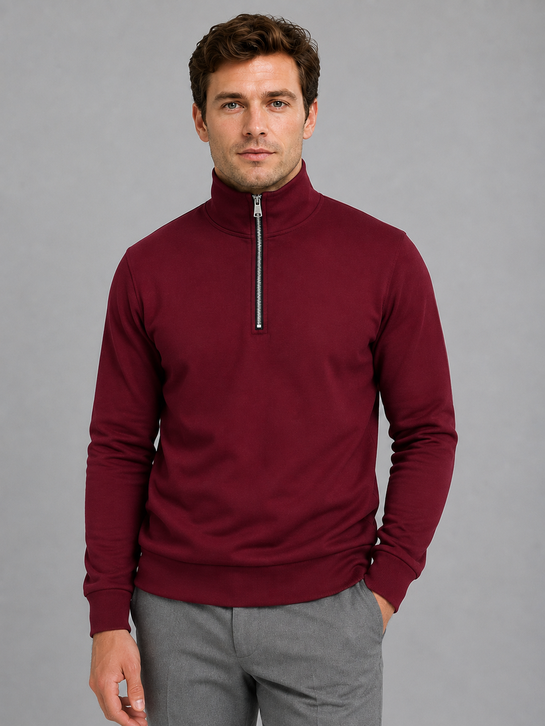 Men's Half-Zip High Neck Sweatshirt - photo 8
