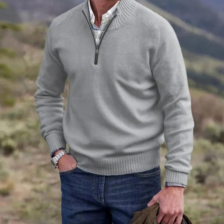 Men's Half-Zip Knit Pullover Jumper - photo 2