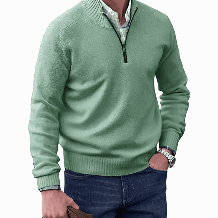 Men's Half-Zip Knit Pullover Jumper - photo 8