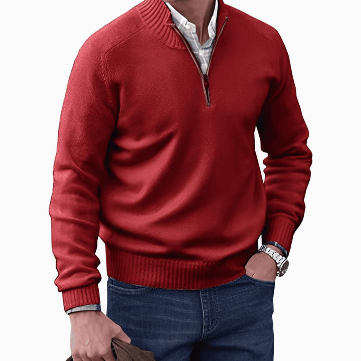 Men's Half-Zip Knit Pullover Jumper - photo 9