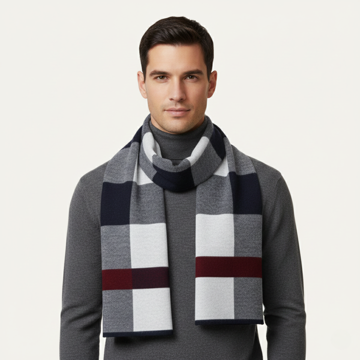 Men's Knit Plaid Scarf - photo 10