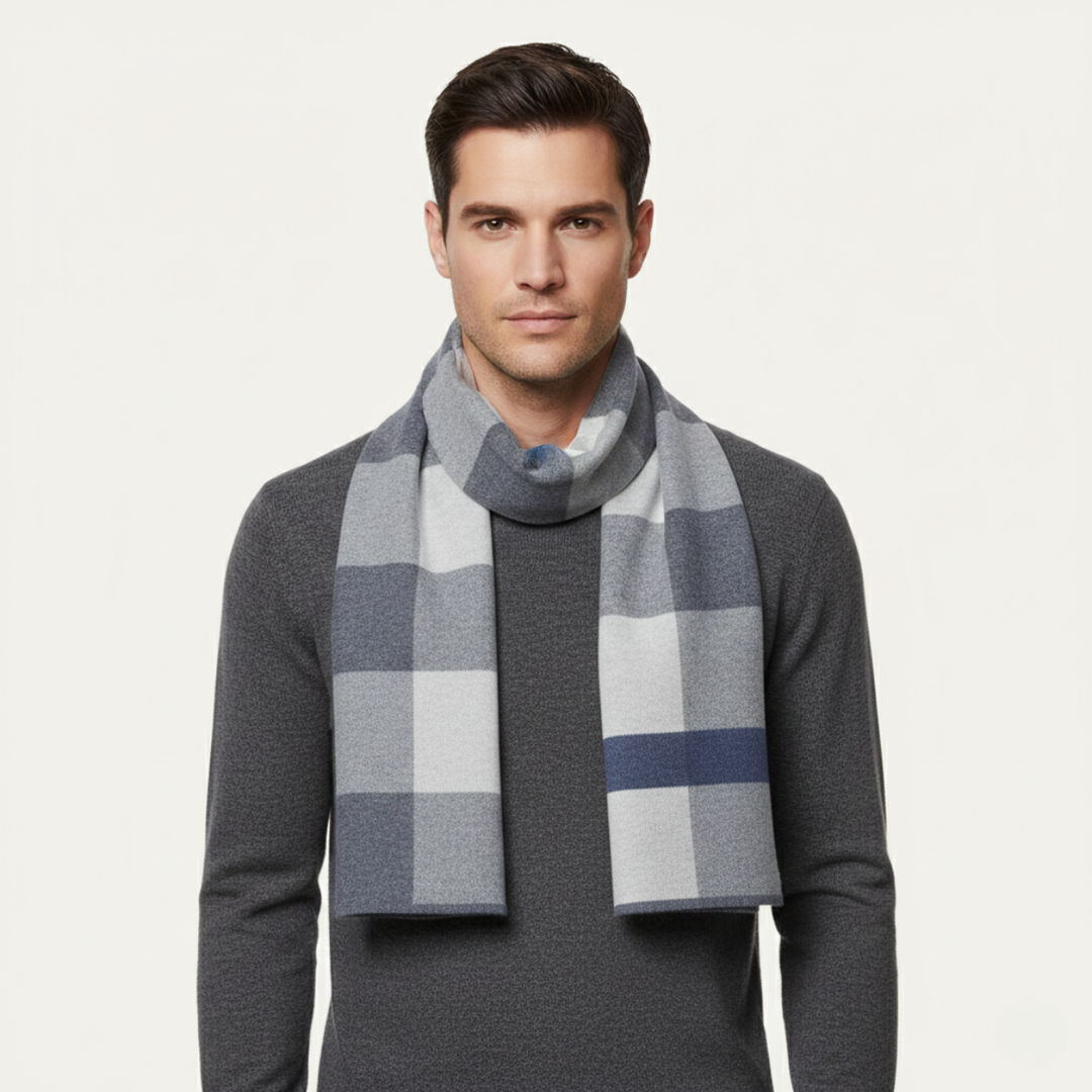 Men's Knit Plaid Scarf - photo 12