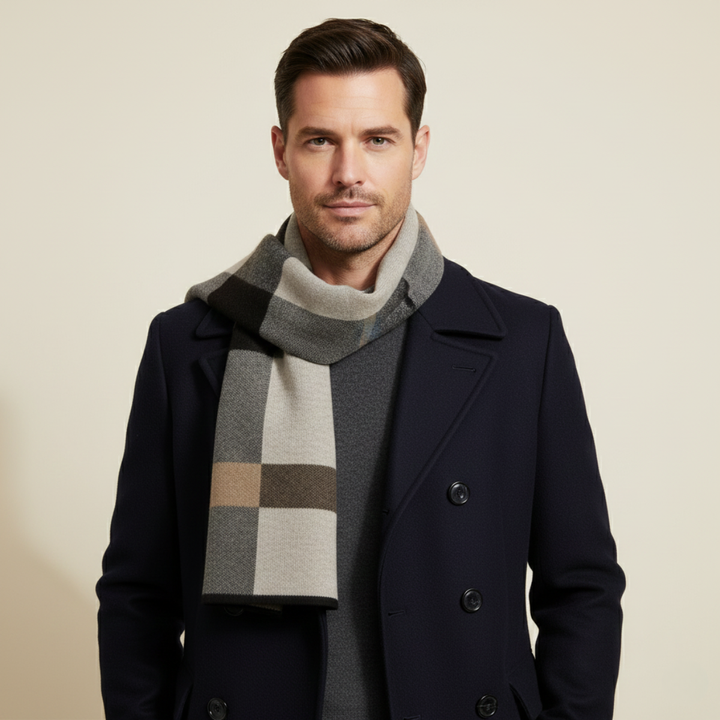 Men's Knit Plaid Scarf - photo 2