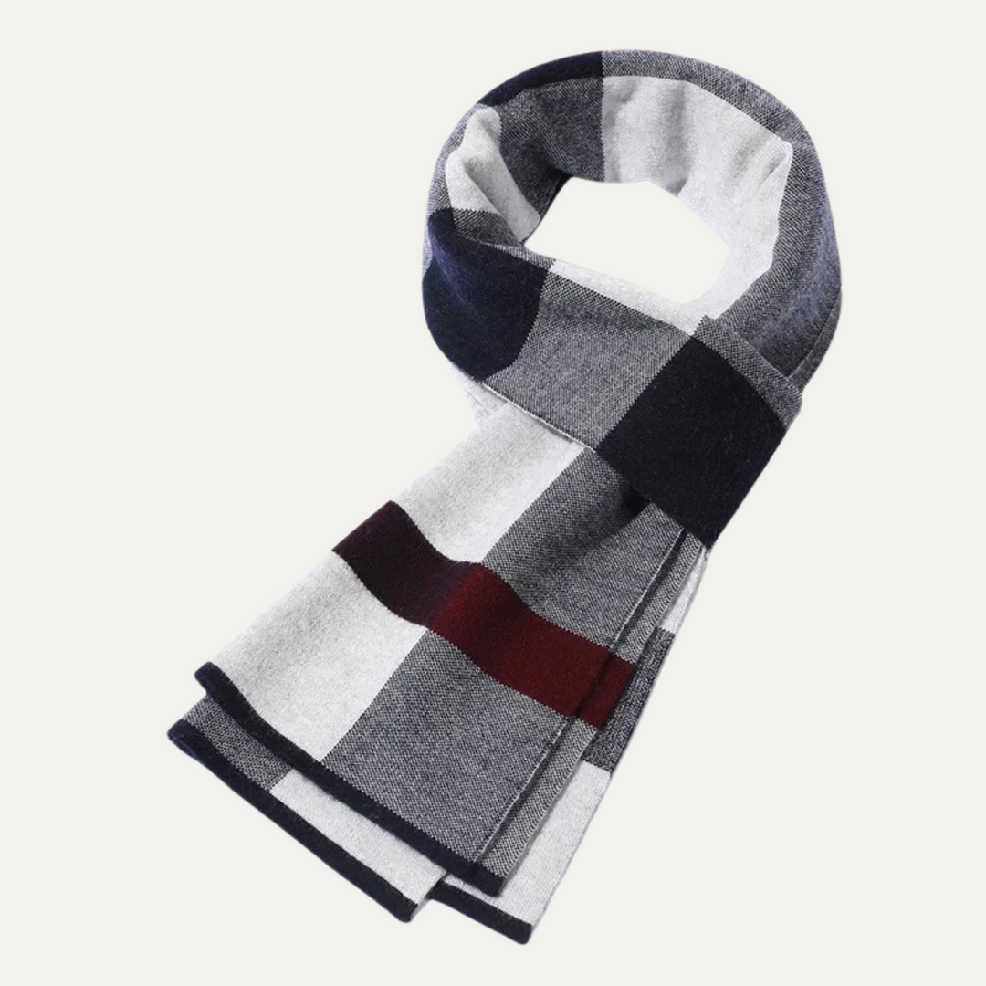 Men's Knit Plaid Scarf - photo 7