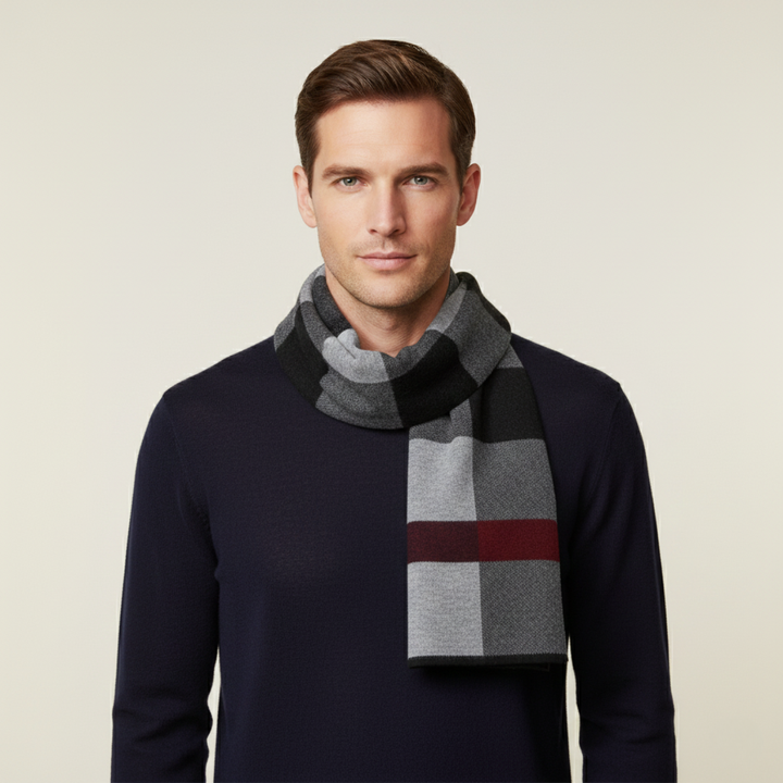 Men's Knit Plaid Scarf - photo 8