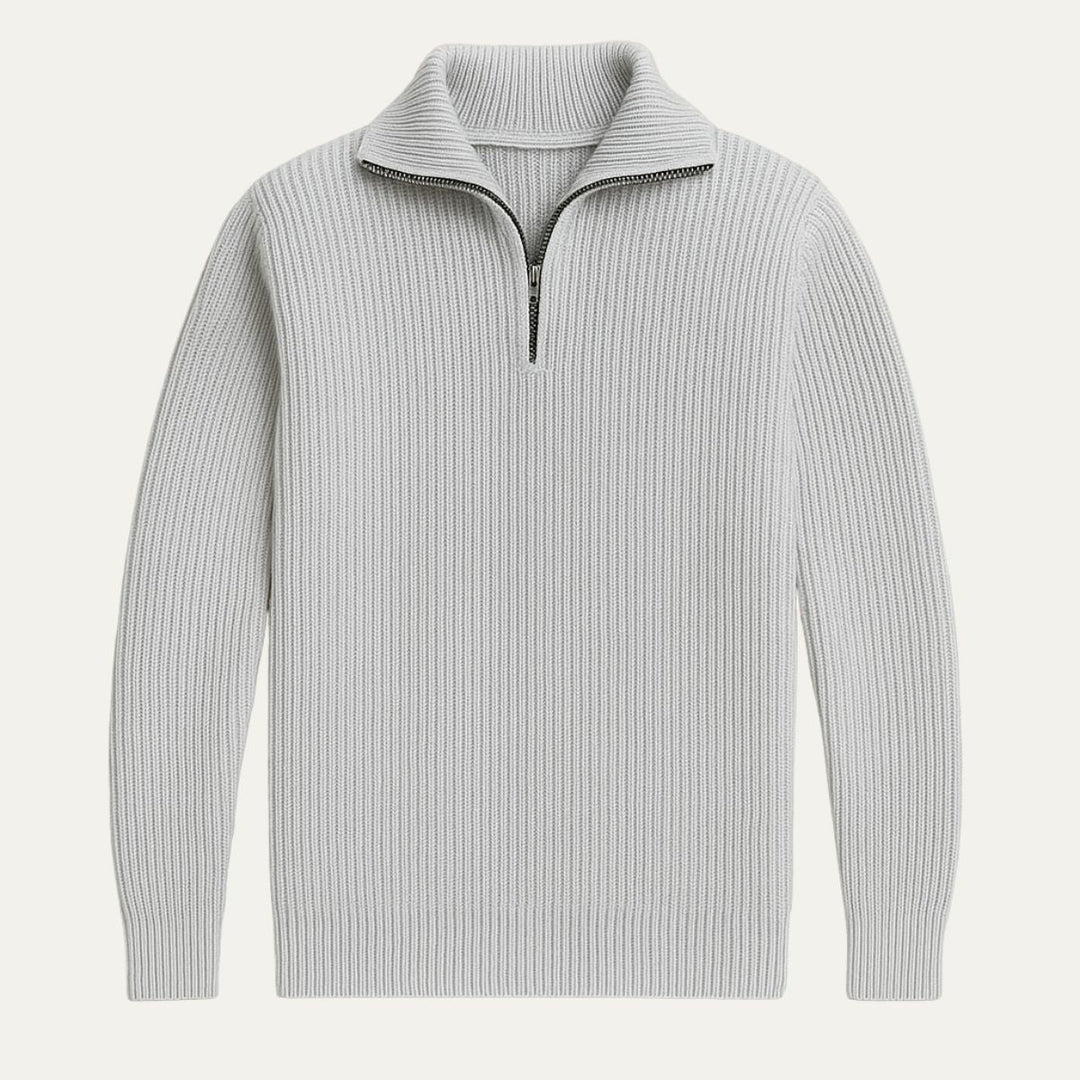 Men's Knitted Quarter Zip Sweater - photo 1