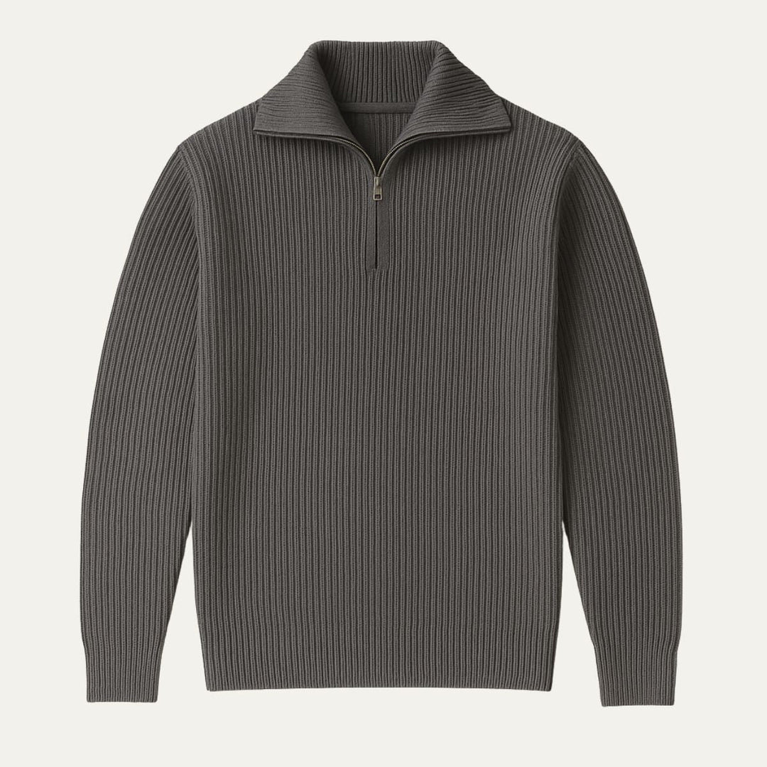 Men's Knitted Quarter Zip Sweater - photo 10